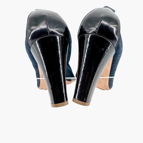 Chanel Elastic CC Logo Blue Denim Pumps High Heels Size 39 US 8-8.5 Women - Picture 8 of 16